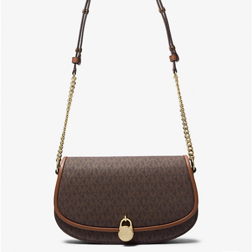 NWT Michael Kors Mila Medium Signature Logo Messenger Bag